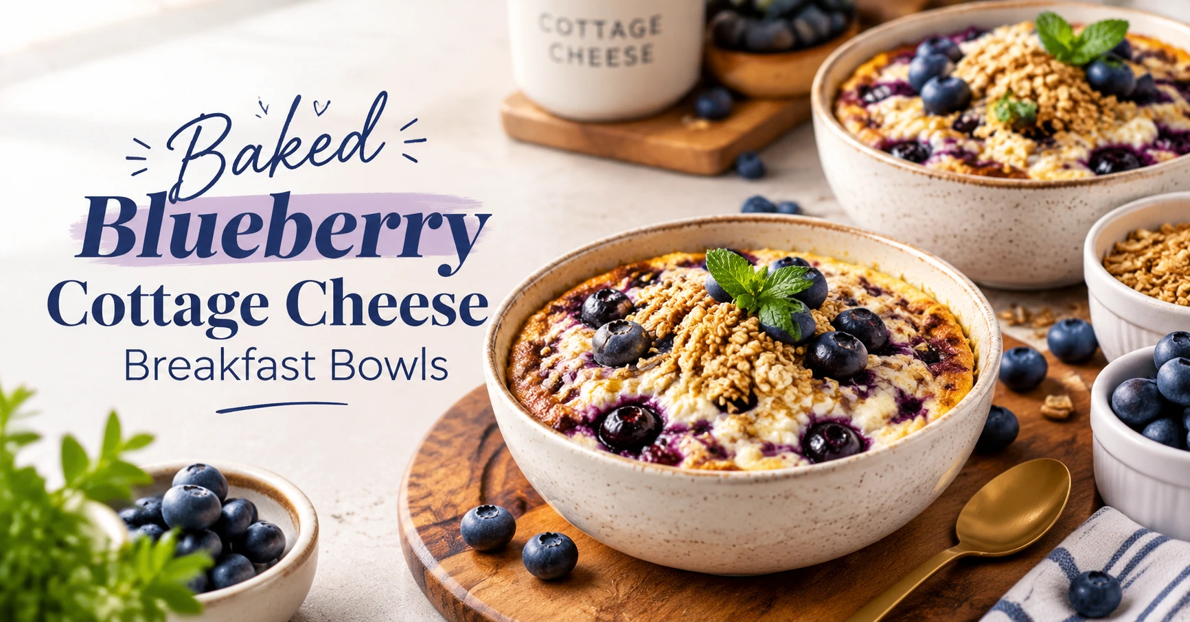 Baked Blueberry Cottage Cheese Breakfast Bowls