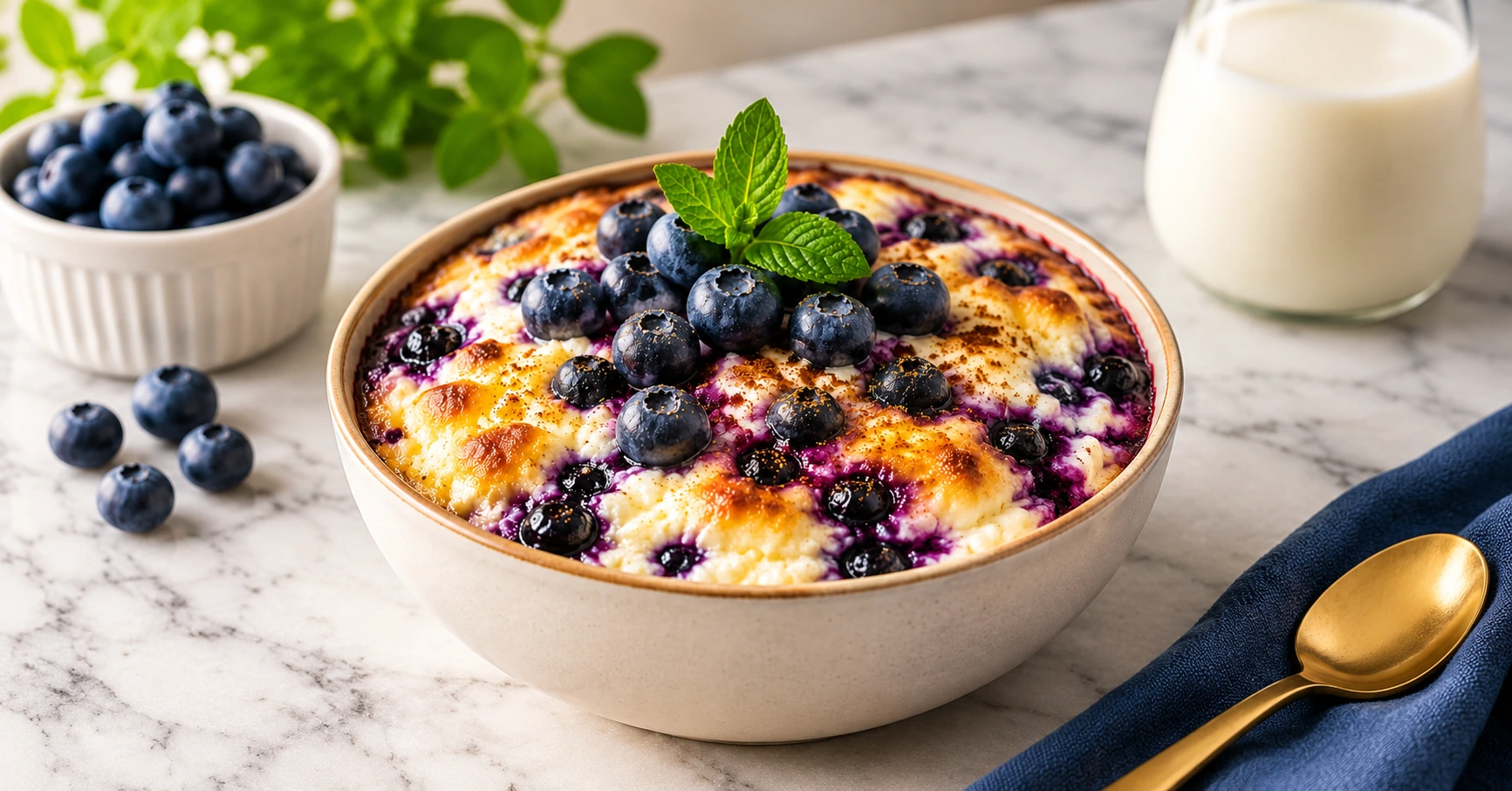 Baked Blueberry Cottage Cheese Breakfast Bowls